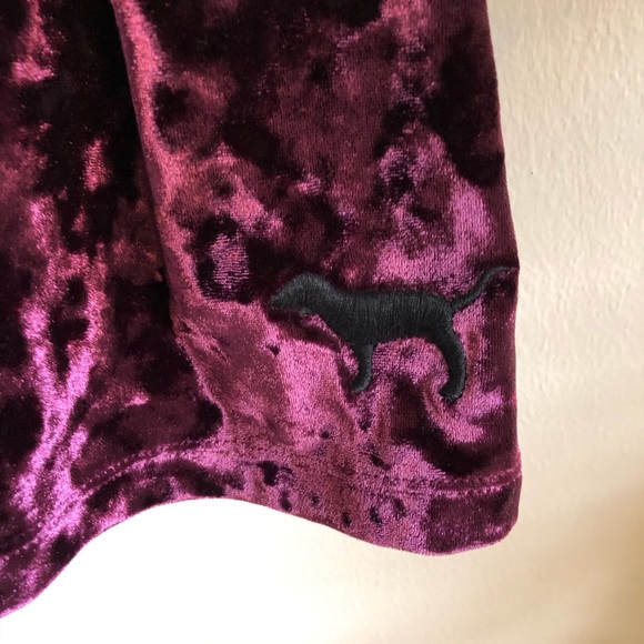 PINK Victoria Secret Crushed Velvet Maroon Tank - Picture 3 of 5